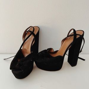 Aquazzura black suede platform sandals🖤